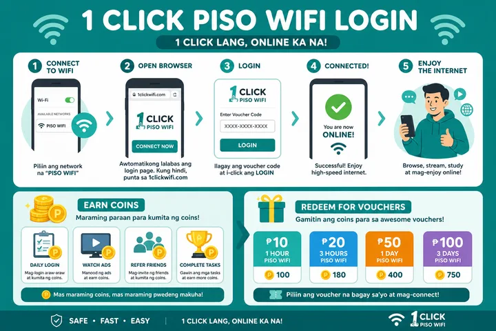 1 Click Piso WiFi Login 1 Click Piso WiFi login insert money and voucher