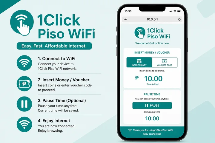 1Click Piso WiFi Portal 1Click Piso WiFi portal at 10.0.0.1