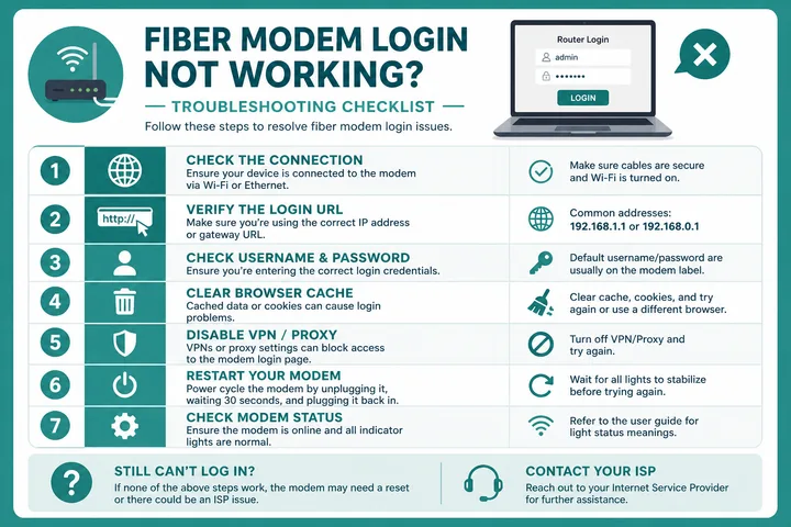 Troubleshooting Converge Fiber admin login that will not open